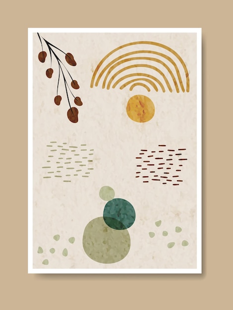 Set of prints boho contemporary minimalist poster collection