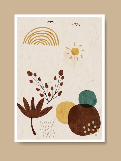 Set of prints boho contemporary minimalist poster collection