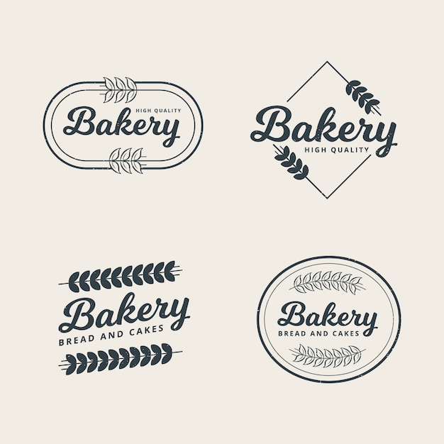 Set of professional bakery logo template