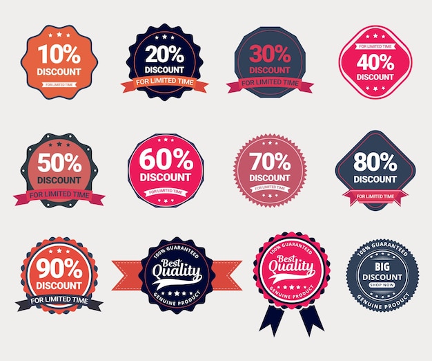 Set of promotional sale label vector