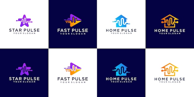 Set Pulse Logo Designs Concept