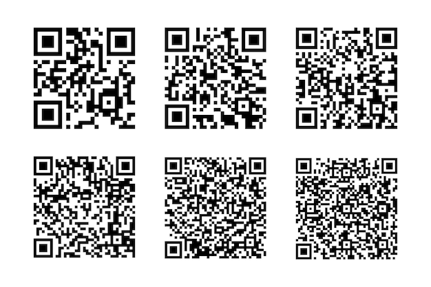 Set of QR code isolated on white background. Vector illustration