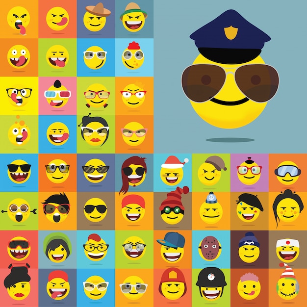 Set of Quality Emoticons Set of Emoji 