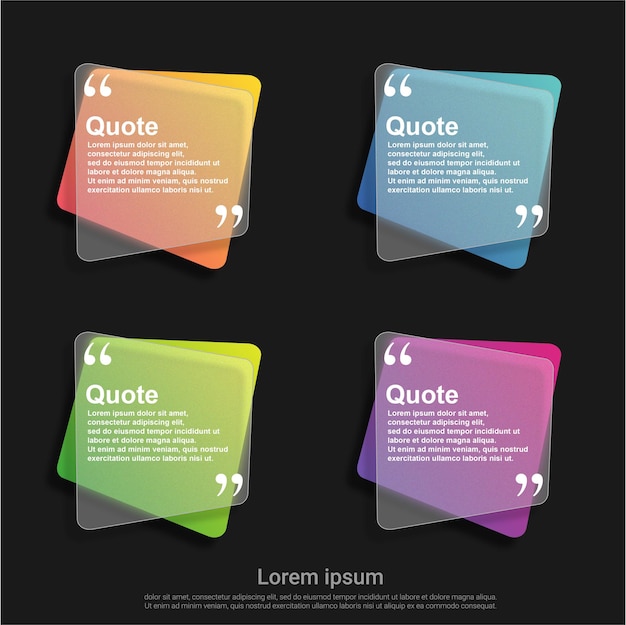 set of quote bubbles colorful template