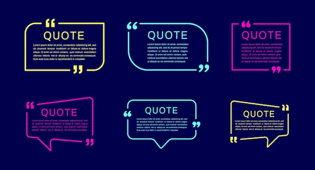 Set of Quote Frames Blank template quote text