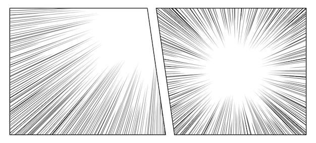 Set of radial manga speed lines for comic books