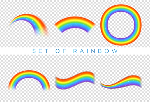 Set of rainbow icon isolated on transparent background