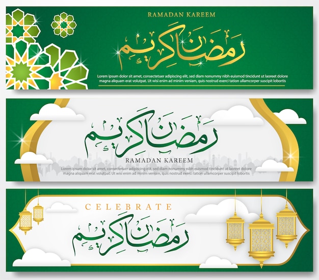 set of ramadan banner 