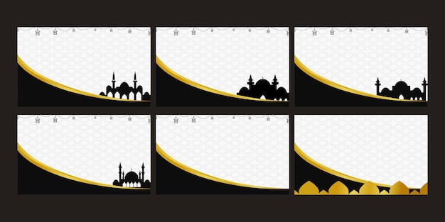 Set of ramadan kareem background islamic background