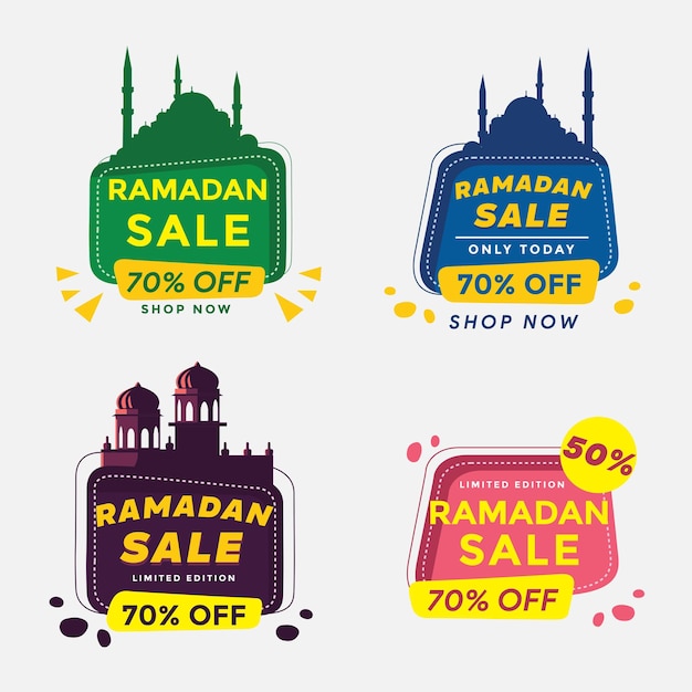 set Ramadan Kareem Sale Design Suitable for Greeting Card