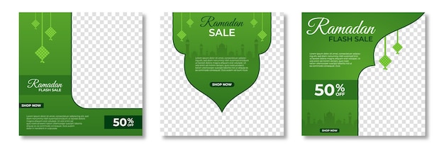 Set of Ramadan sale banner template Ramadan Sale Banner Template Design with photo collage Suitable for social media post and web internet ads Vector illustration