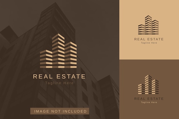 Set of real estate property logo vector design template with different color style