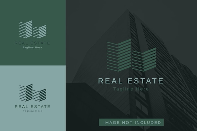 Set of real estate property logo vector design template with different color style