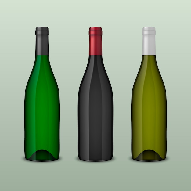 Set realistic bottles of wine