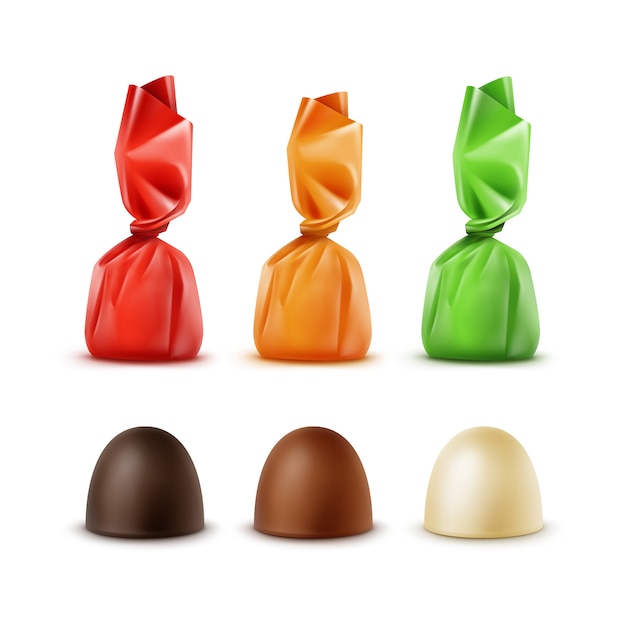 Set of Realistic Chocolate Candies