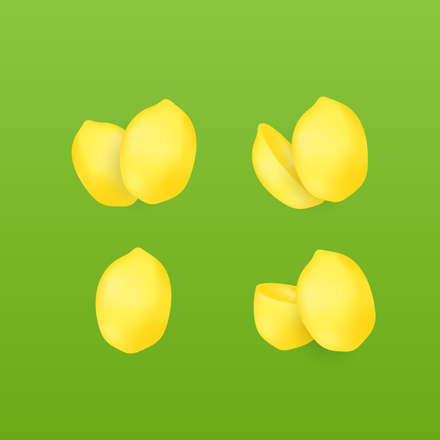 Set of realistic etrog fruit for happy sukkot design