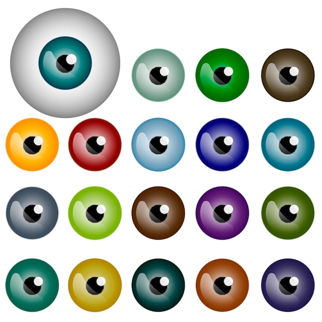 Set of realistic eyes with different colors of irises vector illustration eps 10