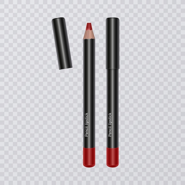 Set of realistic lip pencils  , lip liners of bright red color