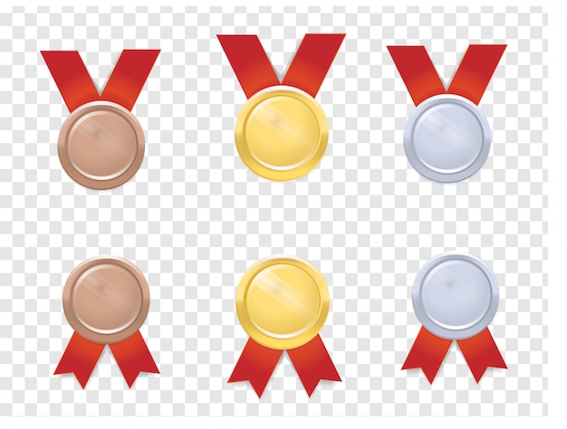 Set of realistic medals vector