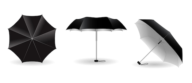 set of realistic mini umbrella in various type.