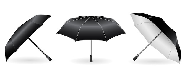 set of realistic mini umbrella in various type.