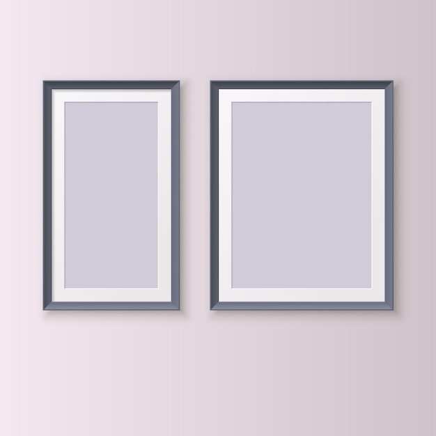 A set of realistic photo frames for placing images Template for a poster banner or ad