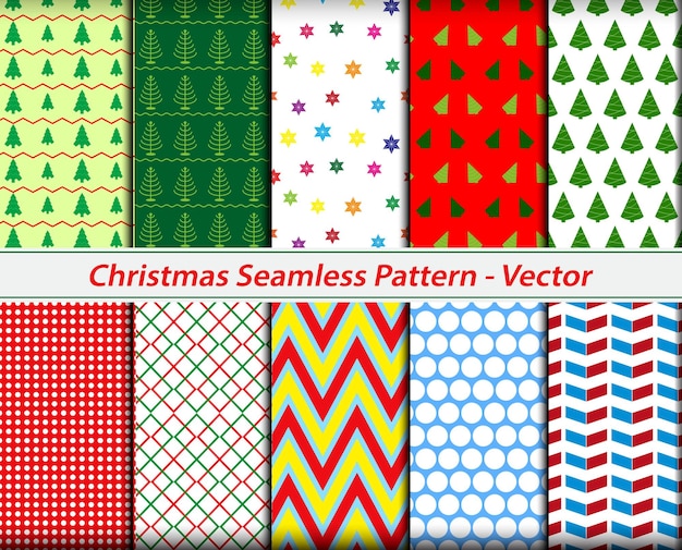 set of realistic seamless christmas pattern or seamless background theme or color full pattern