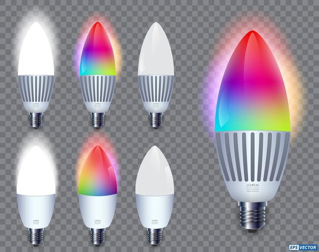 Vector set of realistic smart wifi led spotlight isolated 3d illustration