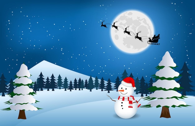 set of realistic snowman isolated or cute snowman with santa hat on snowy background or snowman