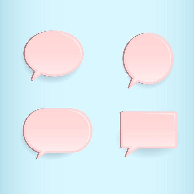 set of realistic speech bubble speak bubble text chatting box message box vector illustration