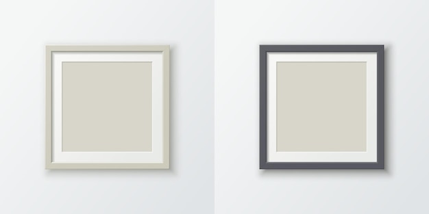 A set of realistic square photo frames for placing images Template for a poster banner or ad