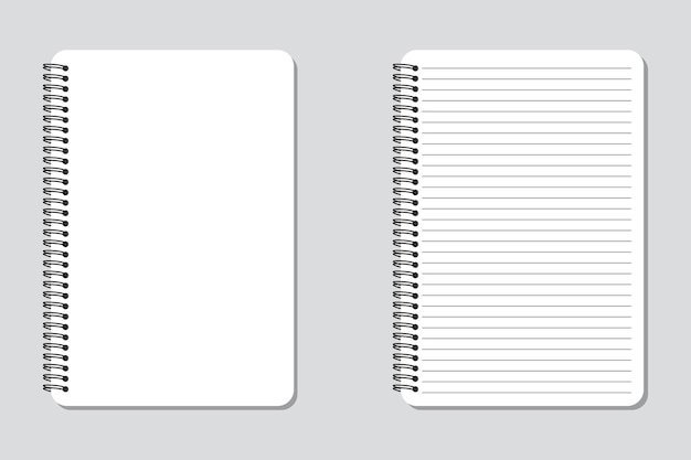 Set of realistic vector illustration notebook memo notepad templates