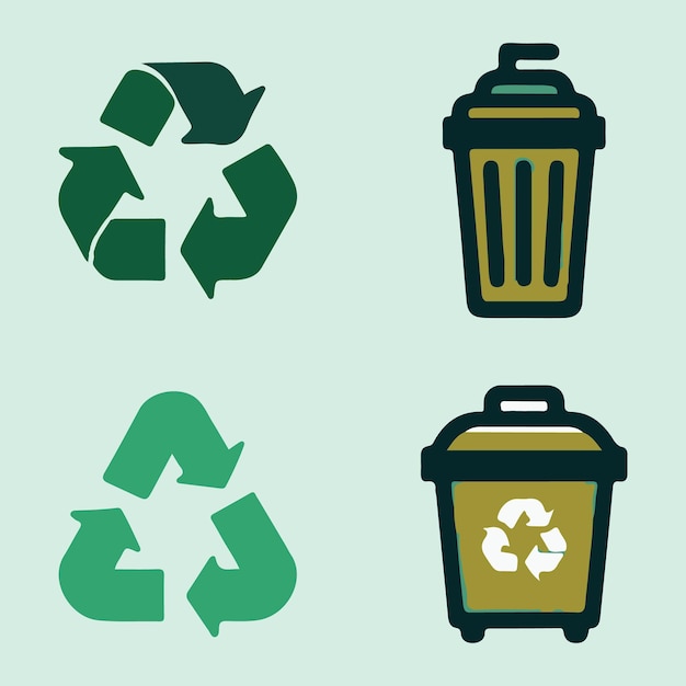 Vector set of recycled logo vector illustration