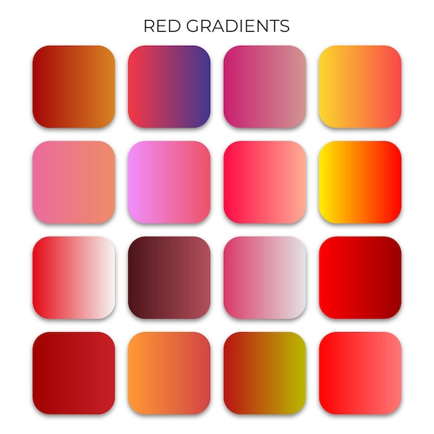 SET OF RED GRADIENT COLOR PALETTE