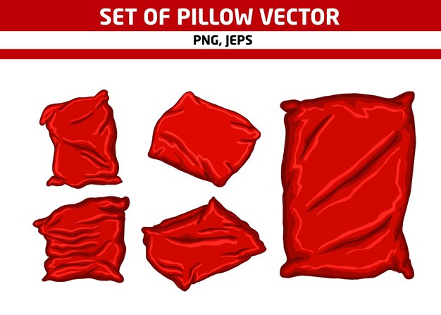 Vector set of red pillow vector