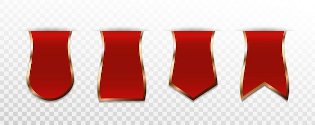 Set of red premium  badge or tag