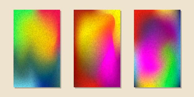 Set of retro posters. Retro gradient. Multicolored background. Vector illustration