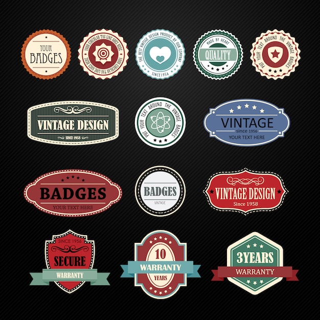 Set of retro vintage badges and labels