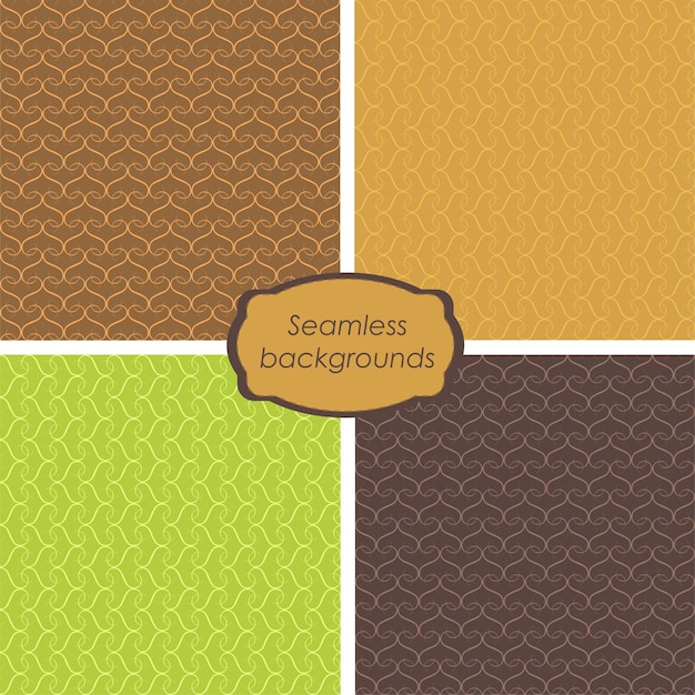 Set of retro vintage wallpaper seamless abstract backgrounds