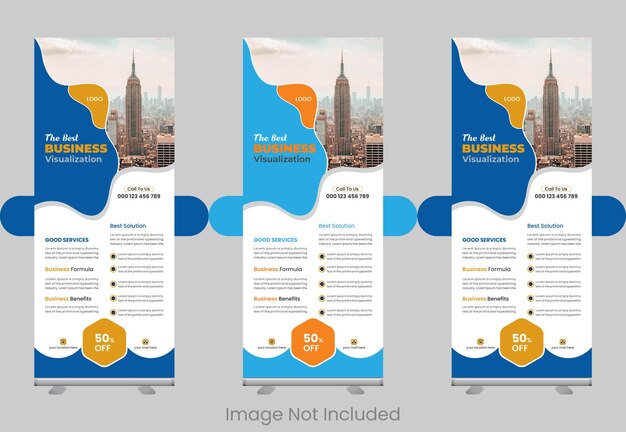 A set of roll up banners for a business company