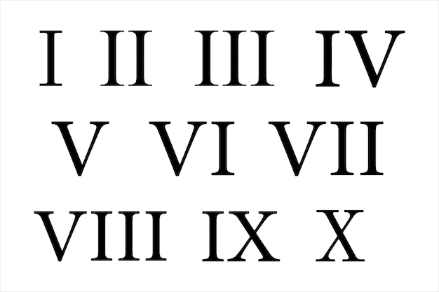 Set of roman numerals vector