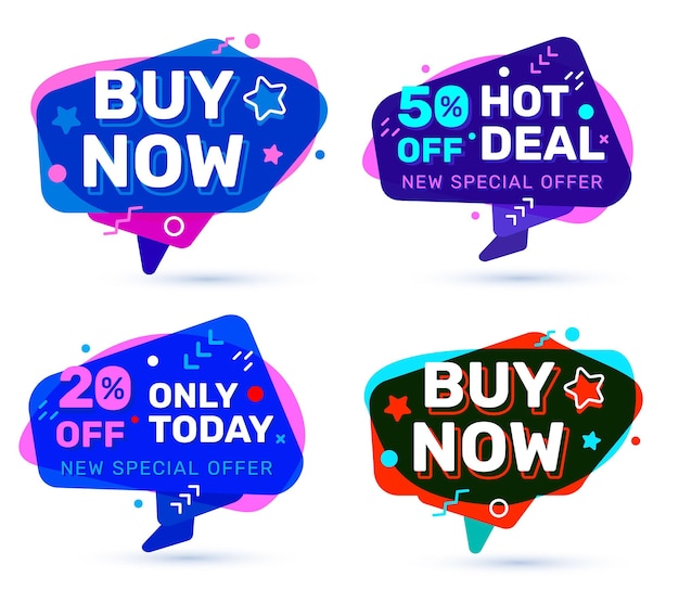  set of sale badge with different text