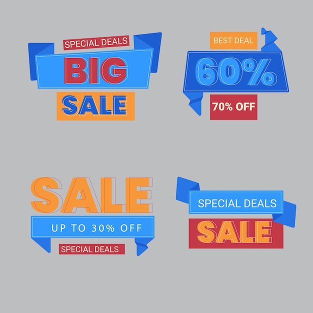 Set of Sale badges Sale quality tags and labels Template banner shopping badges Special offer sa