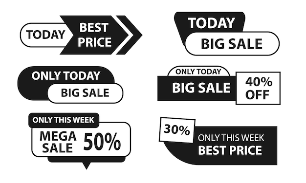 Set of Sale Badges. Sale Quality tags and labels. Template Banners Vector.