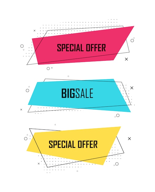 Set of sale banner template design, super Sale and special offer. Abstract background color art illustration. Contrast colors. gradient elements for logo, banner, post. illustration