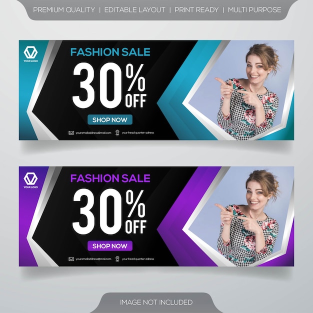 set of sale banner template design