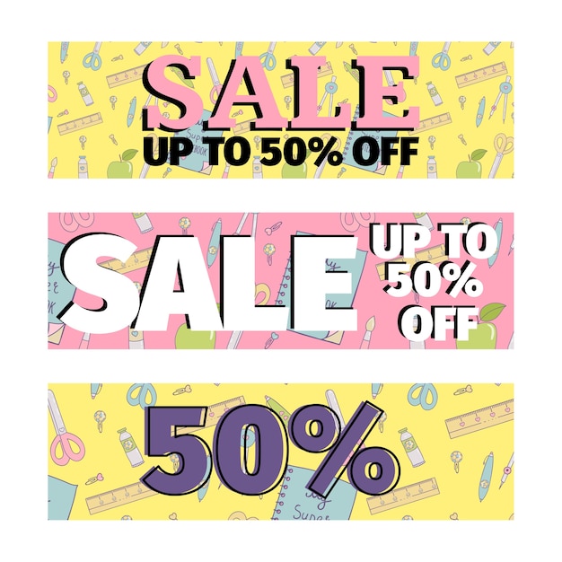 Set of sale banners promotion design