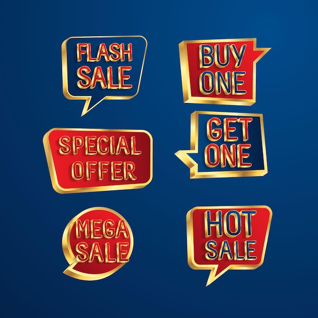 Set of Sale speech bubbles design flash sale special offer end of season special offer banner