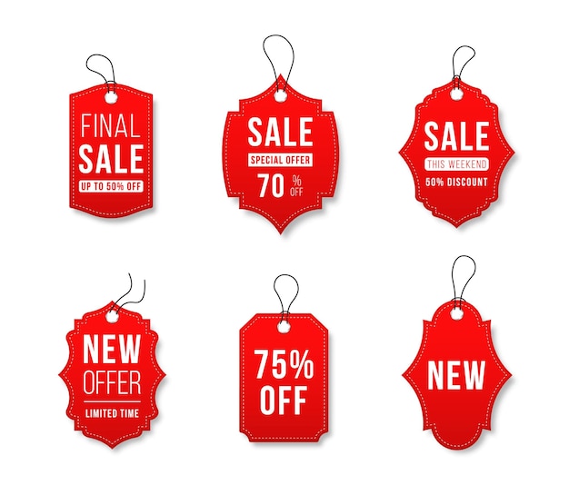 Set of sale tags and labels template shopping labels