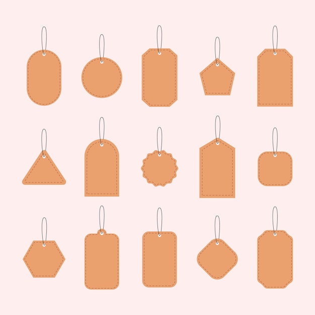 set of sales tags in different shapes Vector